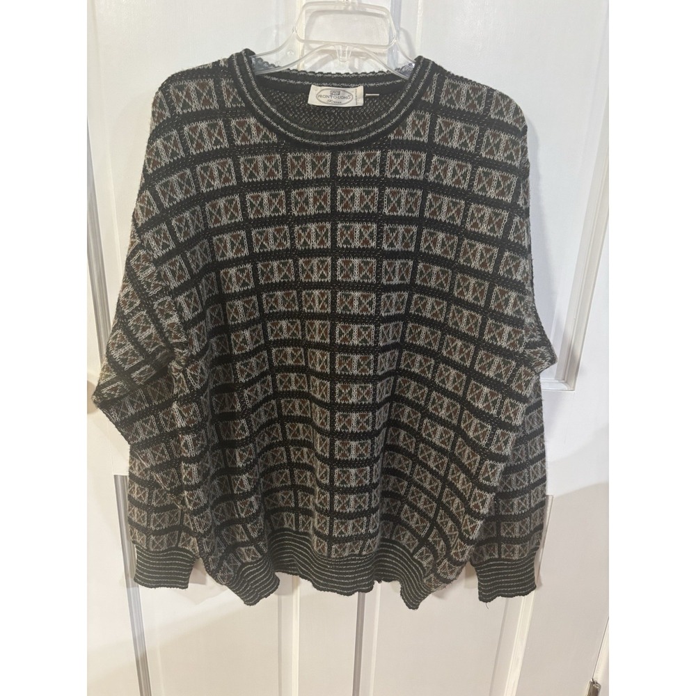 Vintage Pronto Uomo Mens Wool Blend Sweater XL Geometric Made in Italy